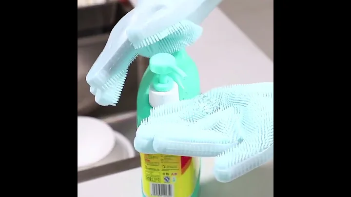 Silicone Cleaning Gloves Rubber Scrubbing Gloves for DishesWash Housework Kitchen,Window,car clean