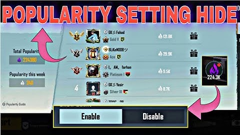 Pubg Mobile Popularity Setting Hide Kaise Kare Bgmi Me Popularity Setting Hide Kaise Kare