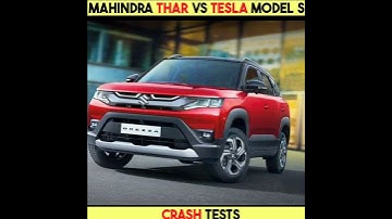 14 लाख की Thar vs 1.5 करोड़ की Tesla car । crash tests #shorts#factswithvishal #viralshorts