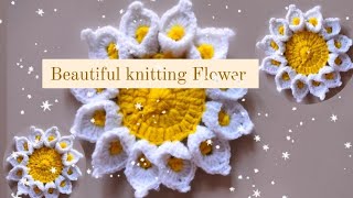 How to crochet flower💛 super easy beautiful Crochet Flower🤍 amazing motif knitting ✨