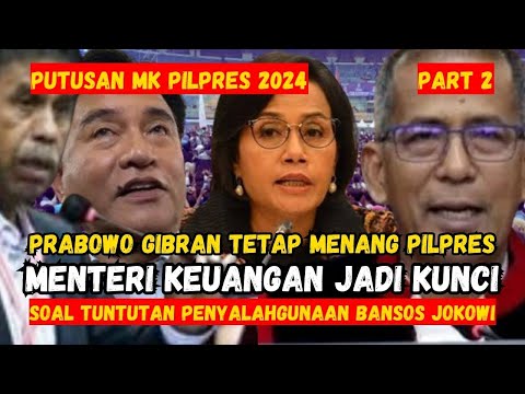 KESAKSIAN SRI MULYANI PERTIMBANGAN PUTUSAN MK  PILPRES 2024 ‼️ part 2