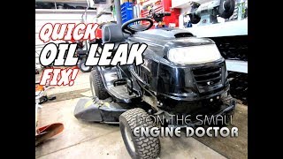 Lawn Tractor Easy Engine Oil Leak Fix!