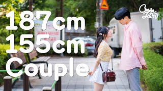 187 cm 155 cm couple