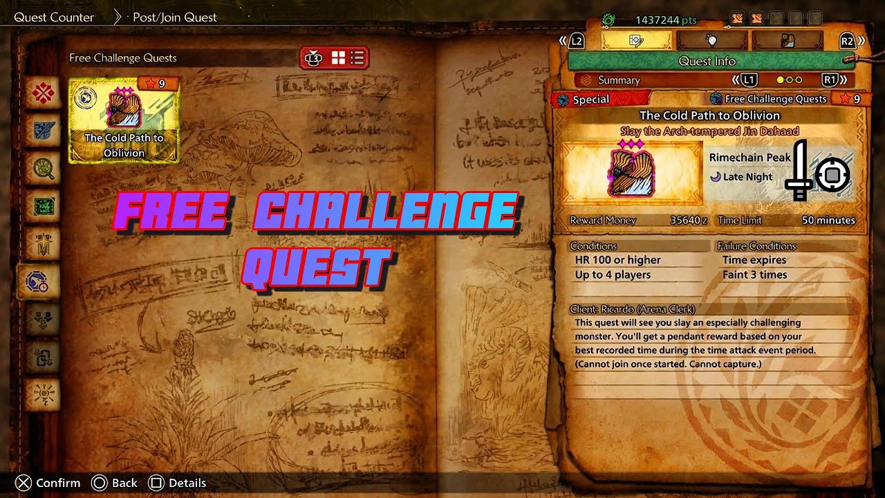 MH Wilds | Arch Tempered Jin Daahad | Free Challenge Solo Hunt | Sword & Shield| (PS5)