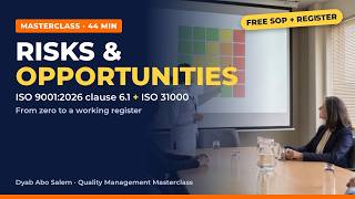 Information Risks & Opportunities Masterclass | ISO 9001:2026 Clause 6.1 + ISO 31000 | From Zero to a Register Guide