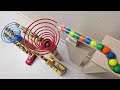 マーブルランレース☆バネのクルクル＋踏切バリア＋トラック＋回転プレート＋クアドリラ＋HABA＋キュボロ