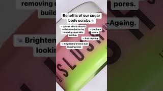 Benefits of our sugar body scrubs bnbderma