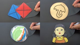 Squid Game Pancake Art - Marbles, Ddakji, Honeycomb Candy, Green Light Red Light