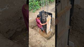 Foundation Short Column Setup Trick! 🔥 #FoundationWork #ShortColumn #shorts
