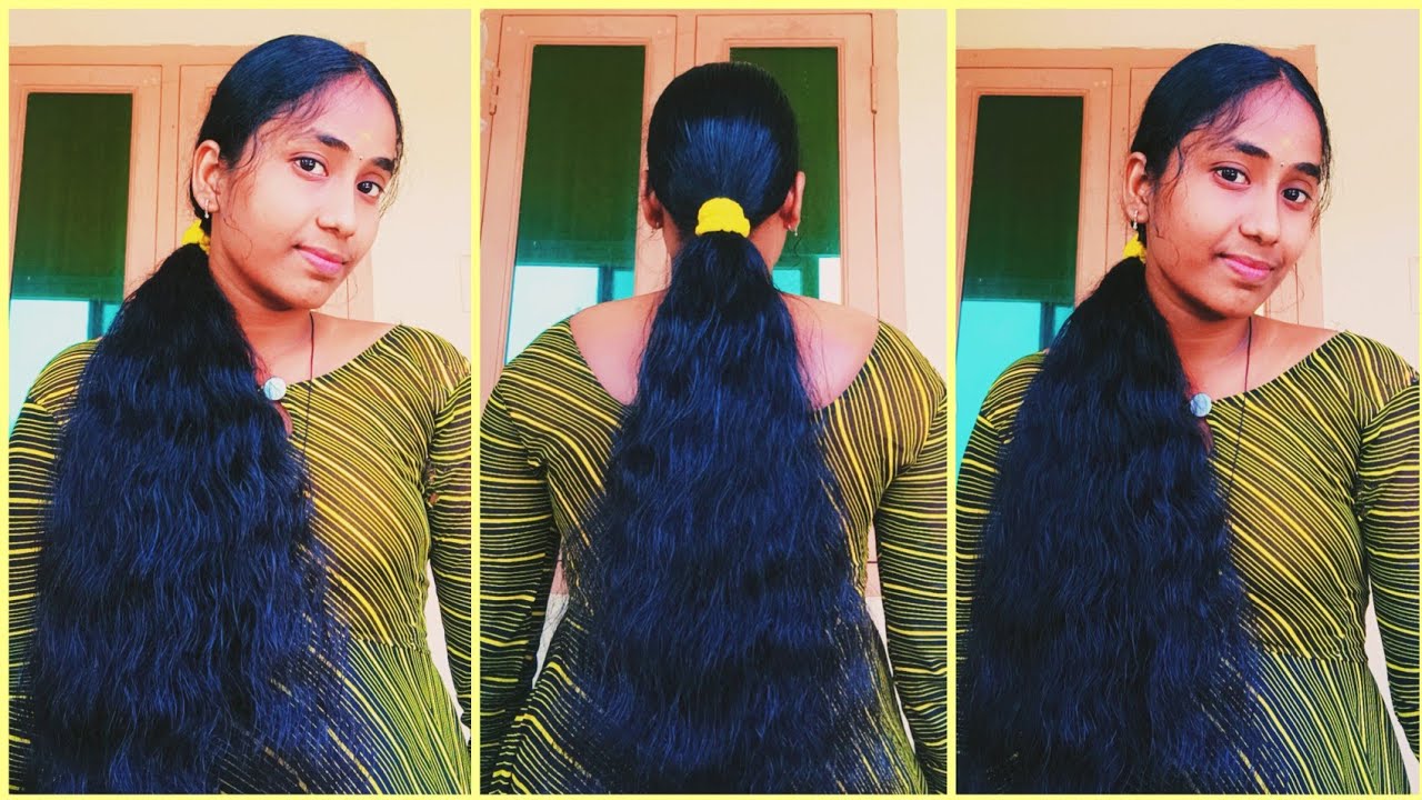 Oily Ponytail Hairstyle | Simple Hairstyle For Oily Hair | Heavy Hair Oiling | Tamil | @Renusstyle