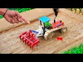 Diy mini tractor dengerous stuck in mud with plough machine  science project   sanocreator