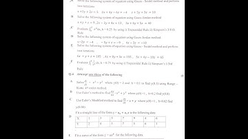FYIT sem2 numerical method question paper|#bscit #questionpaper