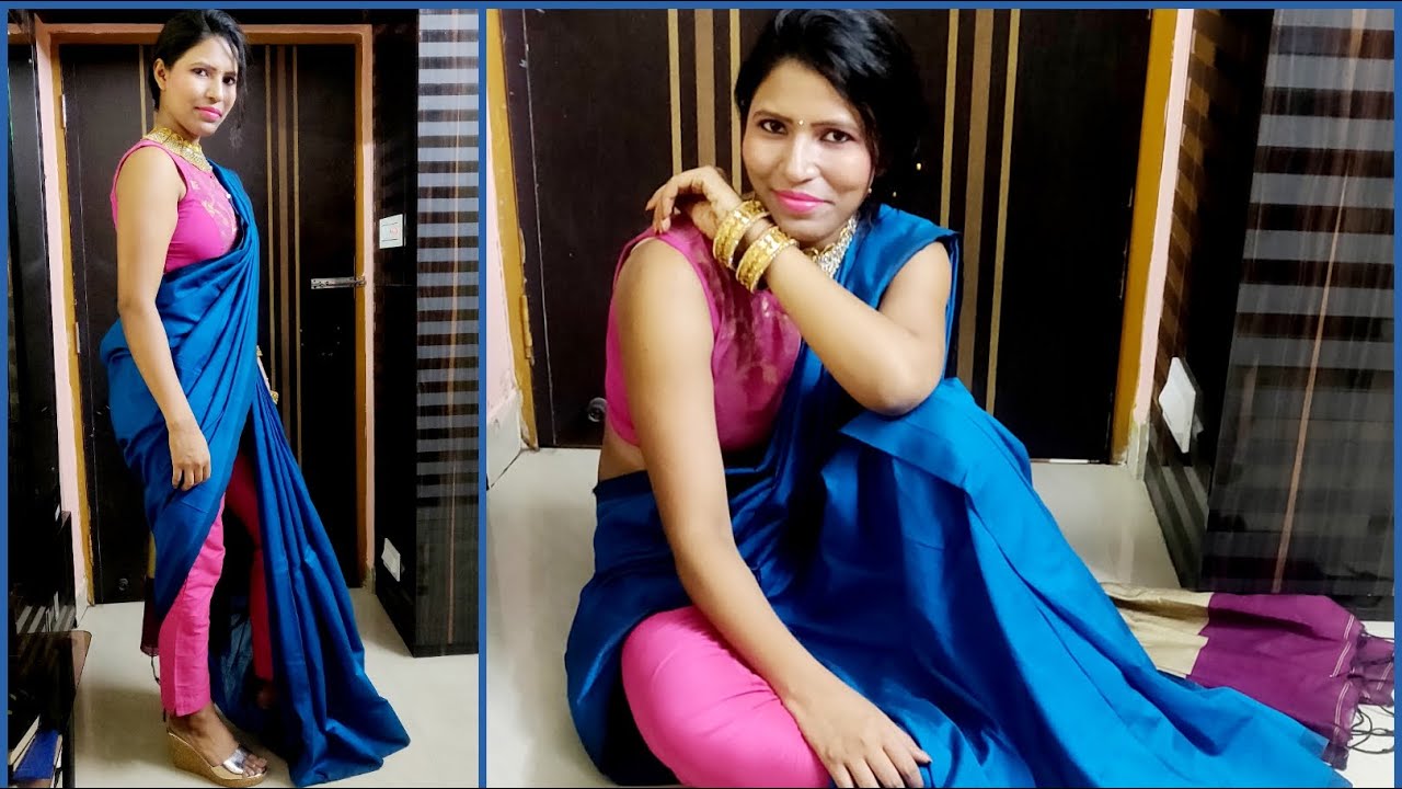 How To Wear Saree With Pants II Saree Draping Tutorial For Beginners II