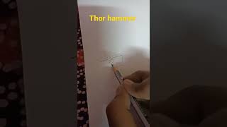 drawing of Thor Hammer mjolnir