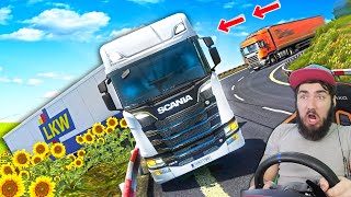 АДСКИЙ СПУСК И ПОВОРОТ - ЖЕСТКИЕ ДОРОГИ ИНДИИ ПО СЕТИ ETS 2 ПО СЕТИ - EURO TRUCK SIMULATOR 2 + РУЛЬ