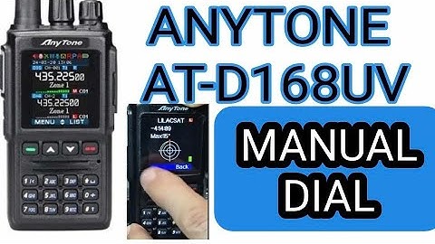 Anytone D168UV - Manual Talk Group Dial