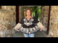 Black and Ivory Resort Blouse with Shells