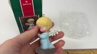 Vintage 1989 Hallmark Mary's Angels Bluebell Kid on Cloud Ornament w Box No 2 Series