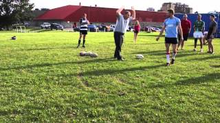 Gordie coaching the half back pass   Large