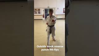 Outside block reverse punch 9th Kyu