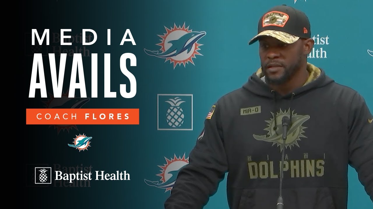 Coach Flores meets with the media ahead of Friday's practice | Miami Dolphins