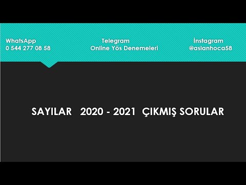 SAYILAR [RATIONAL NUMBERS]    l   2020 -2021 Çıkmış Yös Soruları