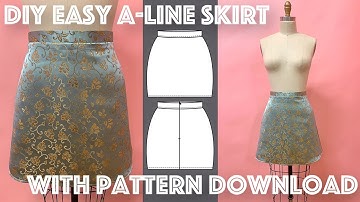 DIY A-line Skirt Tutorial With Pattern Easy For Beginners | Sew Anastasia