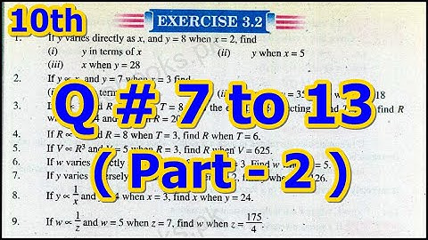 10th Class Math, Ch 3, Exercise 3.2 ( part-2), Question no 7 to 13 - 10th Class Math