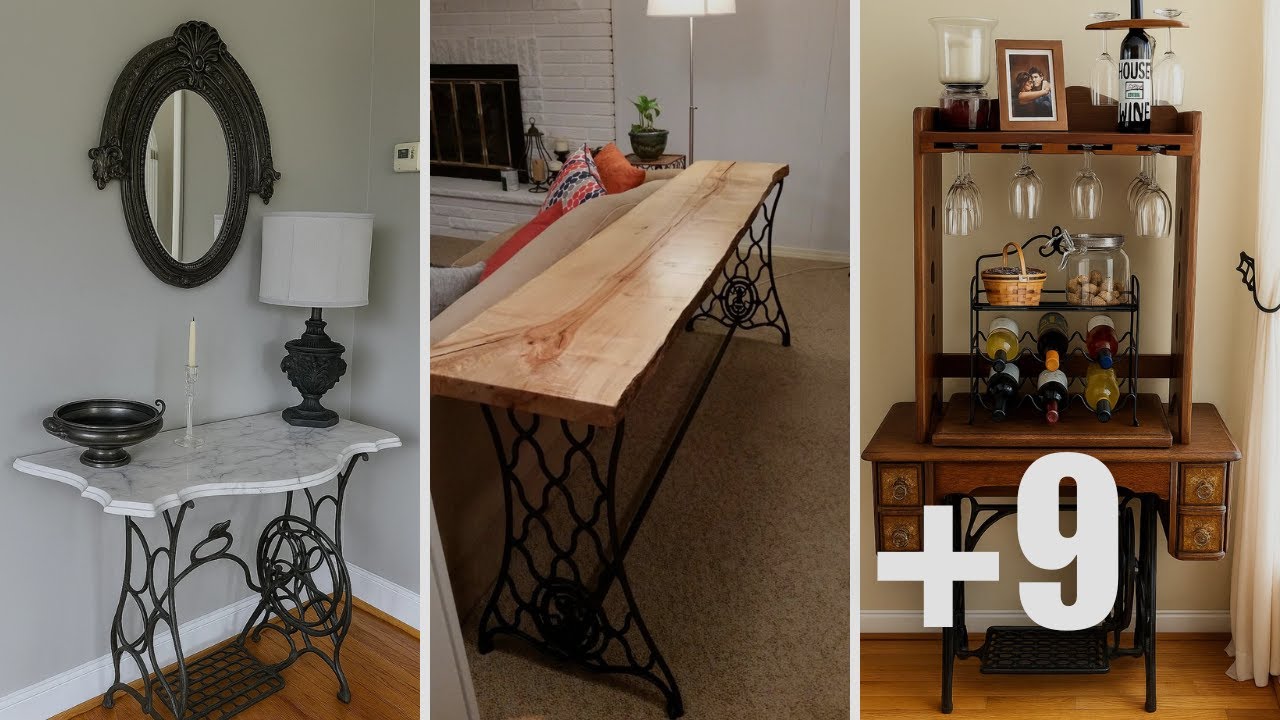 12 IDEAS GENIALES para RECICLAR VIEJAS MÁQUINAS de COSER y hacer MUEBLES que seguramente NO SABÍAS