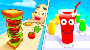 Sandwich Runner vs Juice Run 💥🥪 Satisfying Levels Gameplay Walkthrough Android iOS GN4D