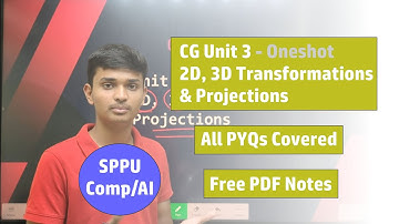CG | Unit 3 | 2D, 3D Transformations & Projections | SPPU S.E. Comp & A.I. | Oneshot