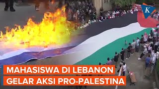 Mahasiswa di Lebanon Gelar Demo Pro-Palestina, Ada Aksi Bakar Bendera Israel