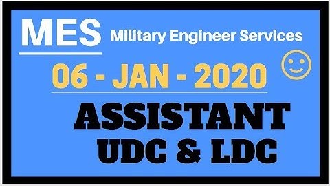 MES (Military engineering services) II Assistant II UDC II LDC II 06-JAN-2020 II Solved Paper