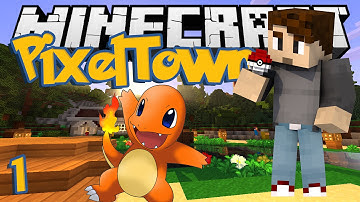 Minecraft: PixelTown Ep. 1 - SHINY CHARMANDER! (Minecraft Pixelmon Mod)