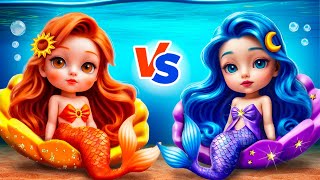 Day Girl vs Night Girl! One Color Makeover! How to Become a Marmaid?