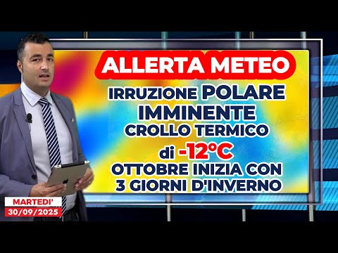 Allerta Meteo, imminente l'irruzione polare: crollo termico di -12°C, nevicate eccezionali in arrivo