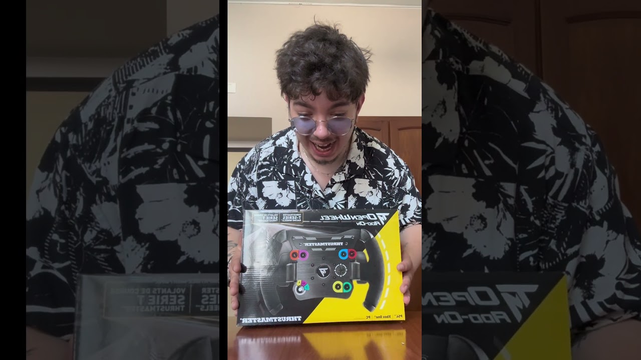 UNBOXING MY NEW STEERING WHEEL #simracing #unboxing #asmr #thrustmaster #t300rs #asmrcommunity