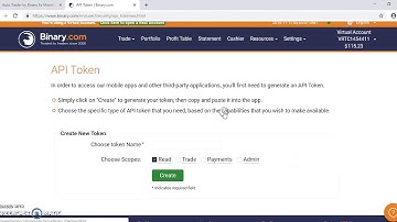 How To Create A Token in Binary.Com