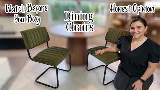 Stylish Mid-Century Velvet Dining Chairs in Olive Green!