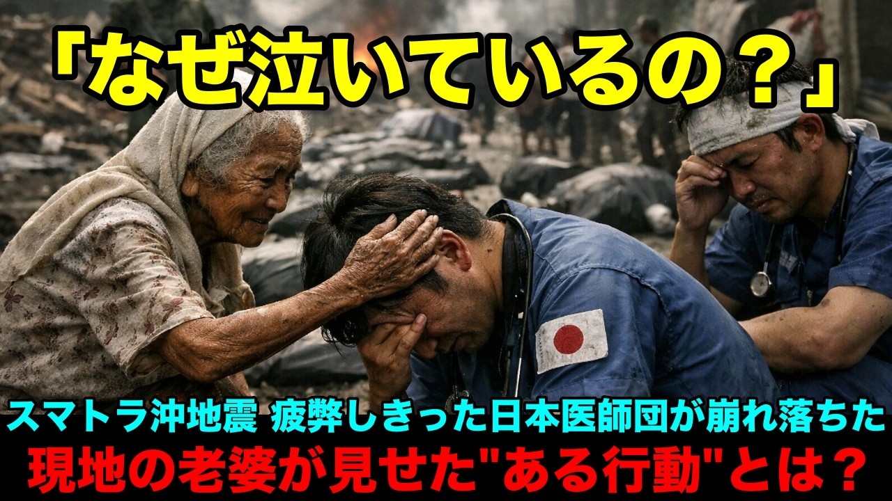 【海外の反応】「もう限界だ...」スマトラ沖地震、40度の灼熱で疲弊した日本医師団13名。遠隔地の村で老婆が見せた