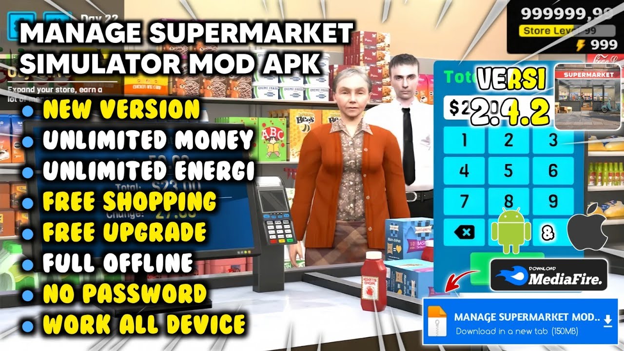 MANAGE SUPERMARKET SIMULATOR MOD APK V2.4.2 TERBARU 2024 UNLIMITED