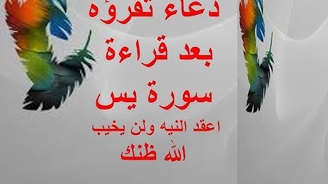 اقرأ هذا الدعاء بعد (قراءة سورة يس) ولن يخيب الله ظنك ابدا