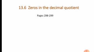 Zero In The Decimal Quotient