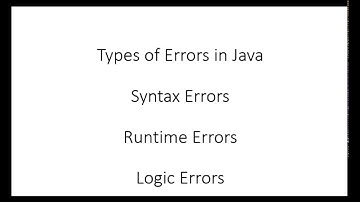 Types of Common Errors in Java programming Eclipse