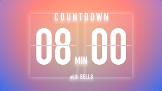 8 Minutes Countdown Timer Flip Clock / + Bells 🔔🌅