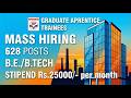 HPCL Massive Hiring 2026 | 628 Posts for B.Tech | ₹25,000 Stipend