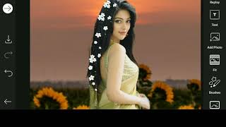 How To add flowers in hair PicsArt Photo background editing full video screenshot 4