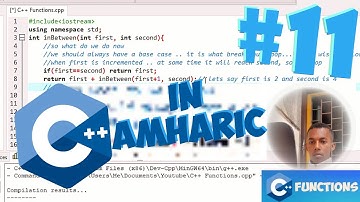 Recursion : DIY Loop | Functions |   C++ In Amharic #11