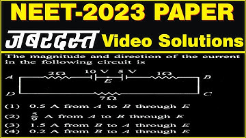 The magnitude and direction of the current in the following circuit is