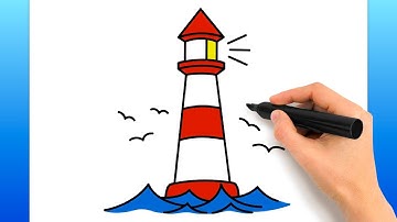 How To Draw A Lighthouse (Easy Drawing Tutorial)